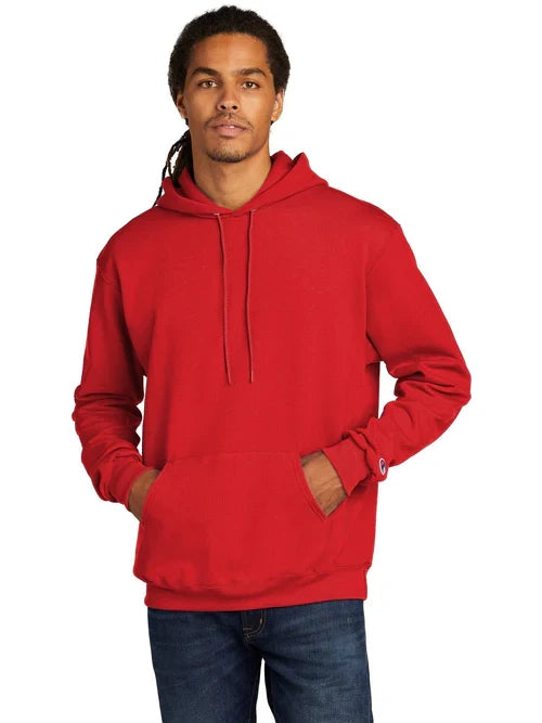 Champion Powerblend Pullover Hoodie with custom logo embroidery