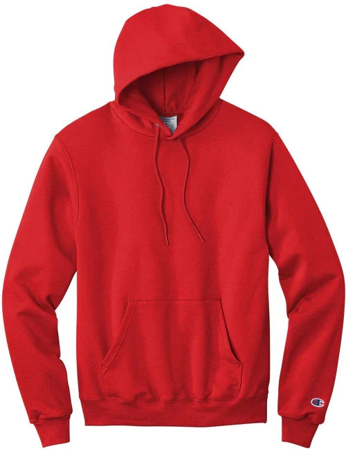 Champion Powerblend Pullover Hoodie with custom logo embroidery