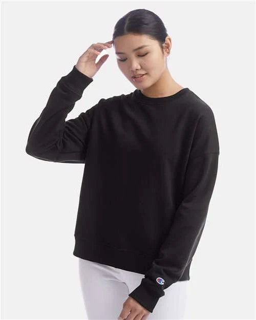Champion Ladies Powerblend Crewneck Sweatshirt with custom logo embroidery