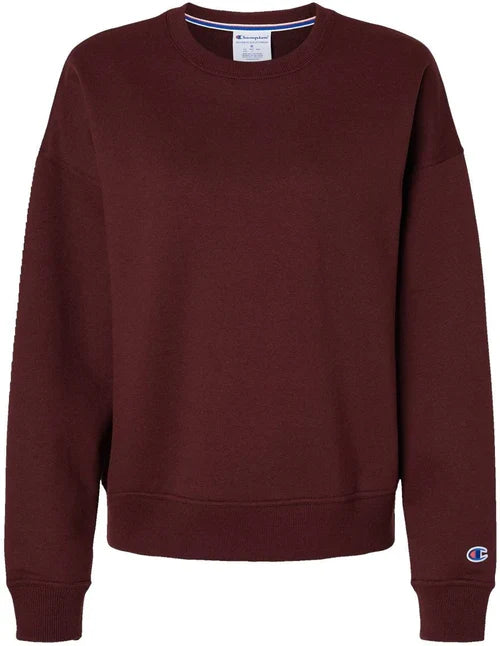 Champion Ladies Powerblend Crewneck Sweatshirt with custom logo embroidery