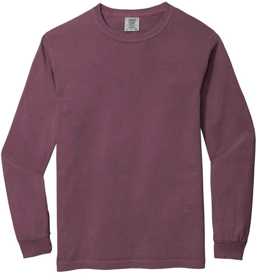 Comfort Colors  Heavyweight Ring Spun Long Sleeve Tee with custom logo embroidery
