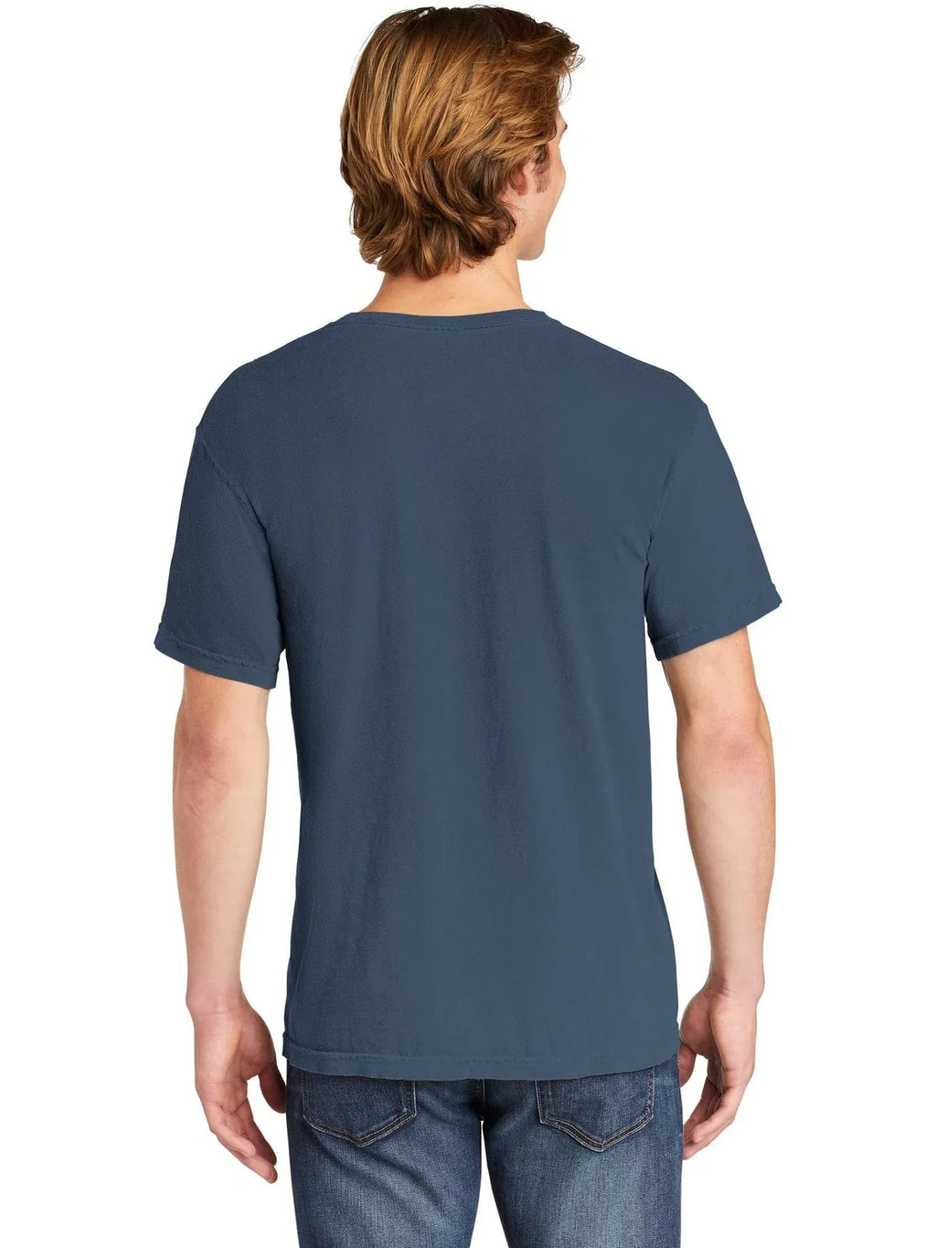 Comfort Colors Heavyweight Ring Spun Pocket Tee with custom logo embroidery