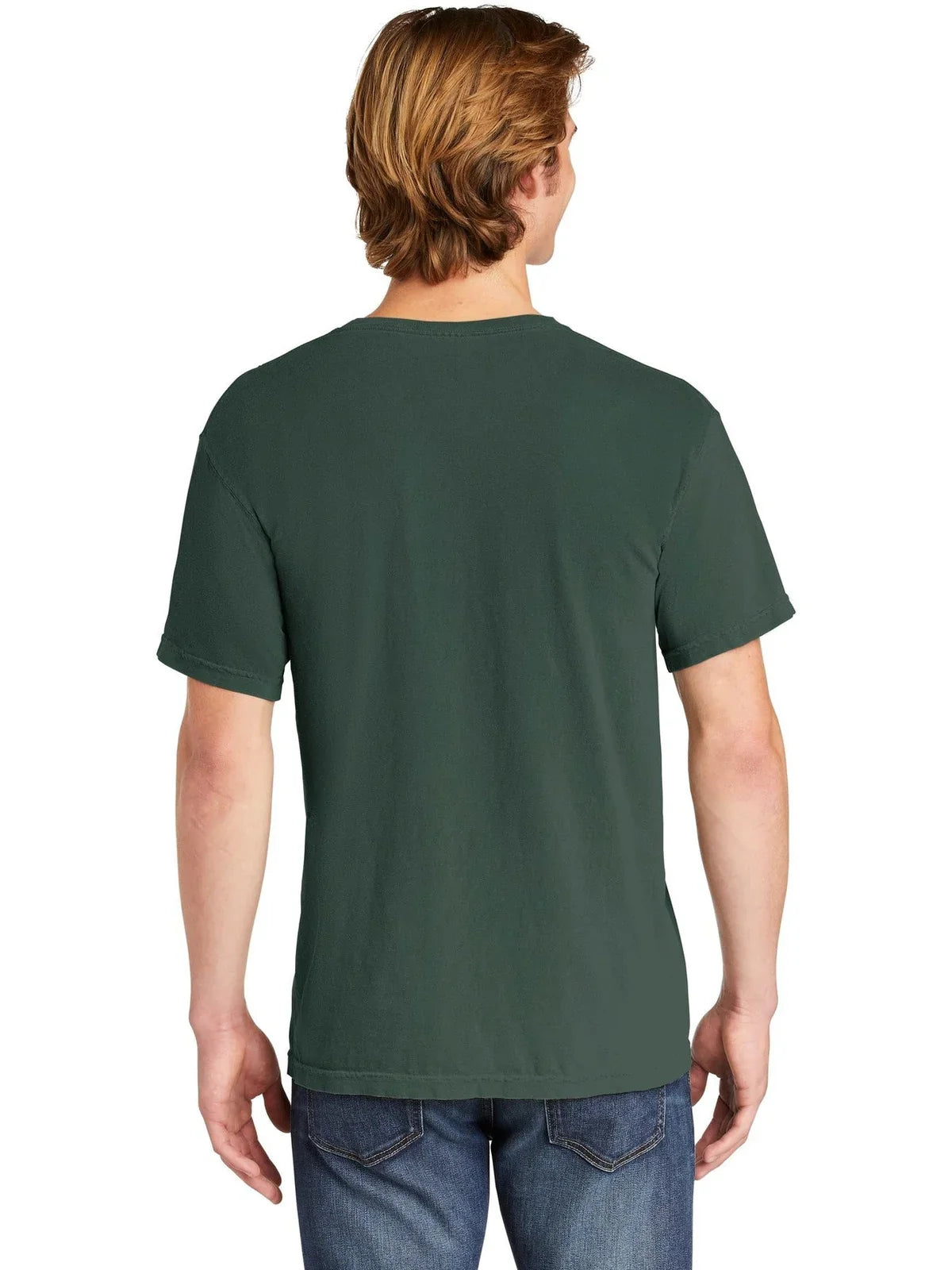 Comfort Colors Heavyweight Ring Spun Pocket Tee with custom logo embroidery