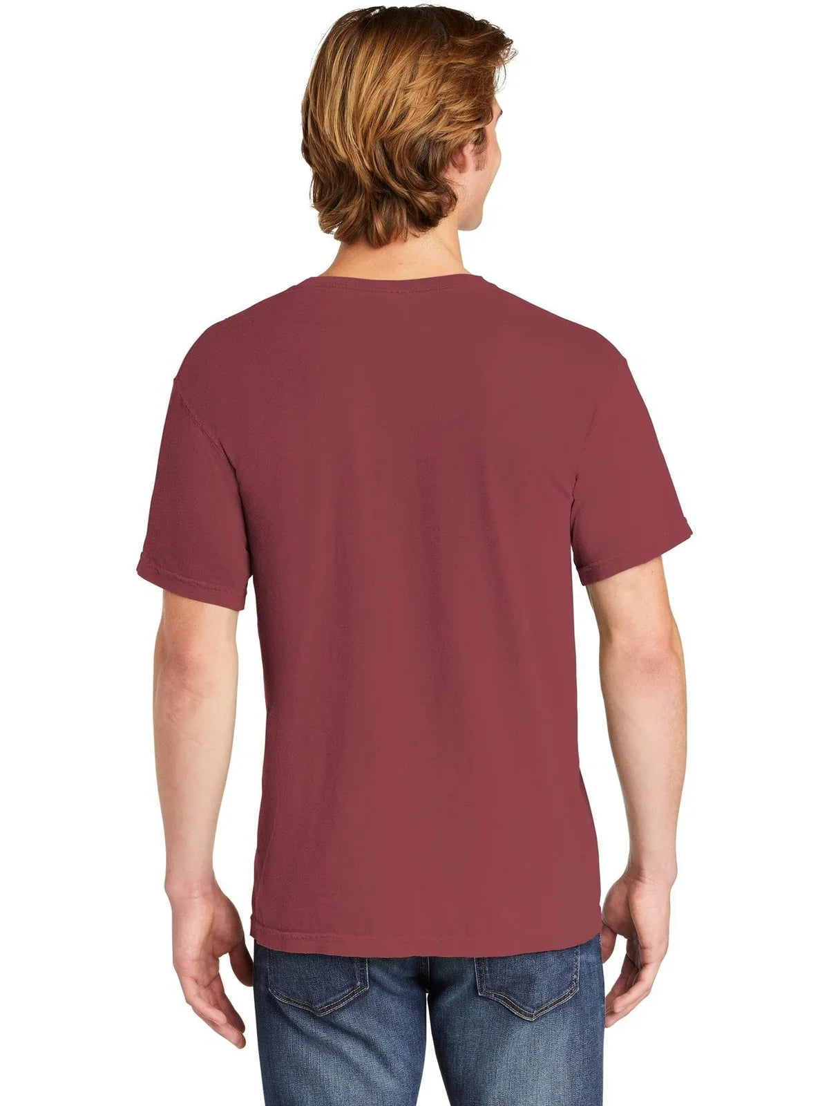 Comfort Colors Heavyweight Ring Spun Pocket Tee with custom logo embroidery