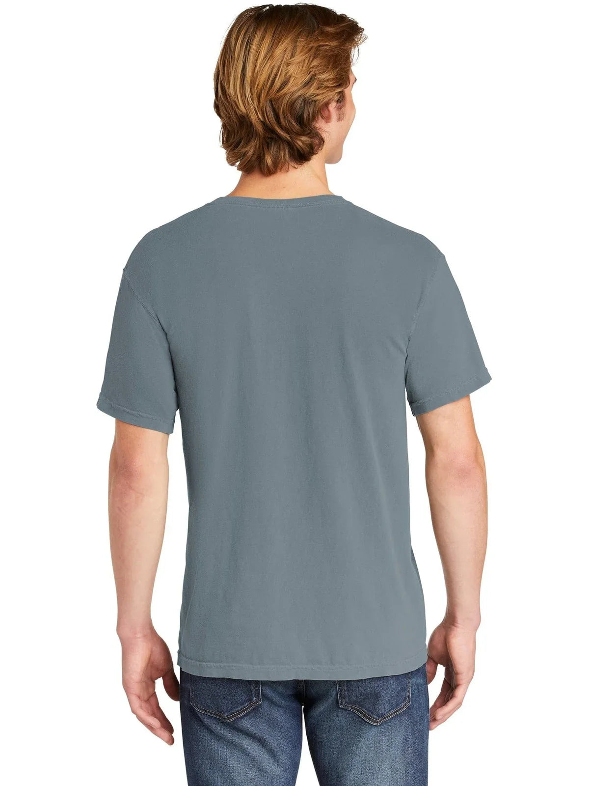 Comfort Colors Heavyweight Ring Spun Pocket Tee with custom logo embroidery