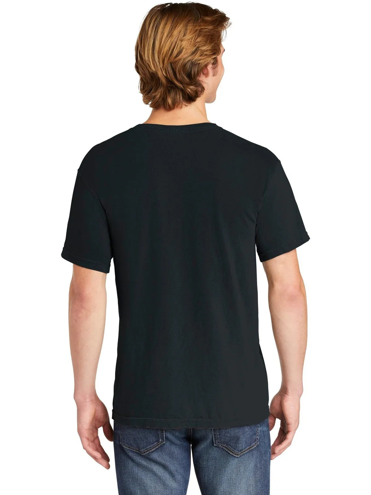 Comfort Colors Heavyweight Ring Spun Pocket Tee with custom logo embroidery