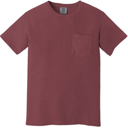 Comfort Colors Heavyweight Ring Spun Pocket Tee with custom logo embroidery