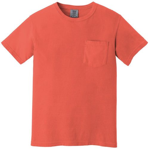 Comfort Colors Heavyweight Ring Spun Pocket Tee with custom logo embroidery