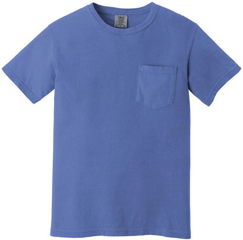 Comfort Colors Heavyweight Ring Spun Pocket Tee with custom logo embroidery