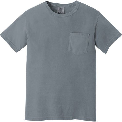 Comfort Colors Heavyweight Ring Spun Pocket Tee with custom logo embroidery