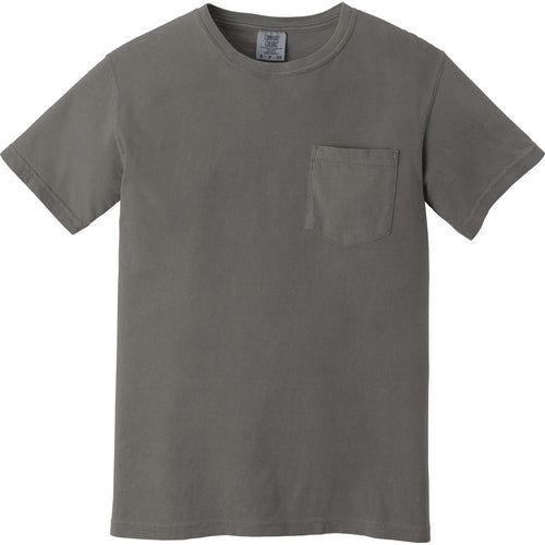 Comfort Colors Heavyweight Ring Spun Pocket Tee with custom logo embroidery