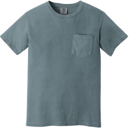 Comfort Colors Heavyweight Ring Spun Pocket Tee with custom logo embroidery