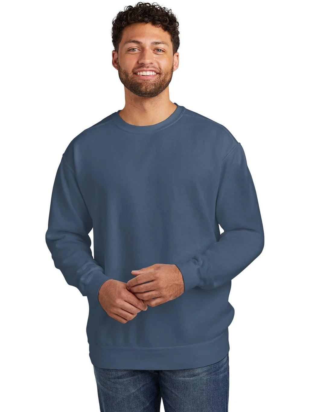 Comfort Colors Ring Spun Crewneck Sweatshirt with custom logo embroidery