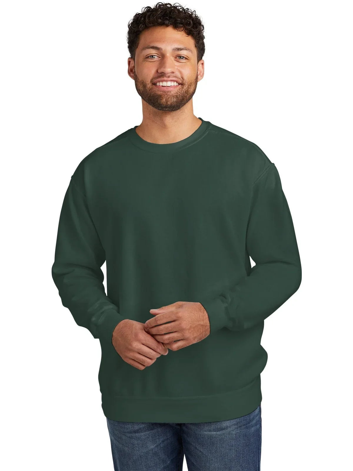 Comfort Colors Ring Spun Crewneck Sweatshirt with custom logo embroidery