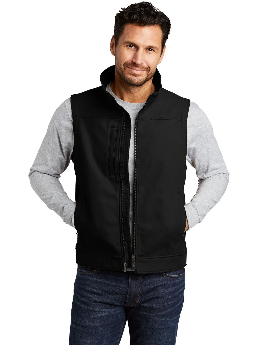 CornerStone Duck Bonded Soft Shell Vest with custom logo embroidery