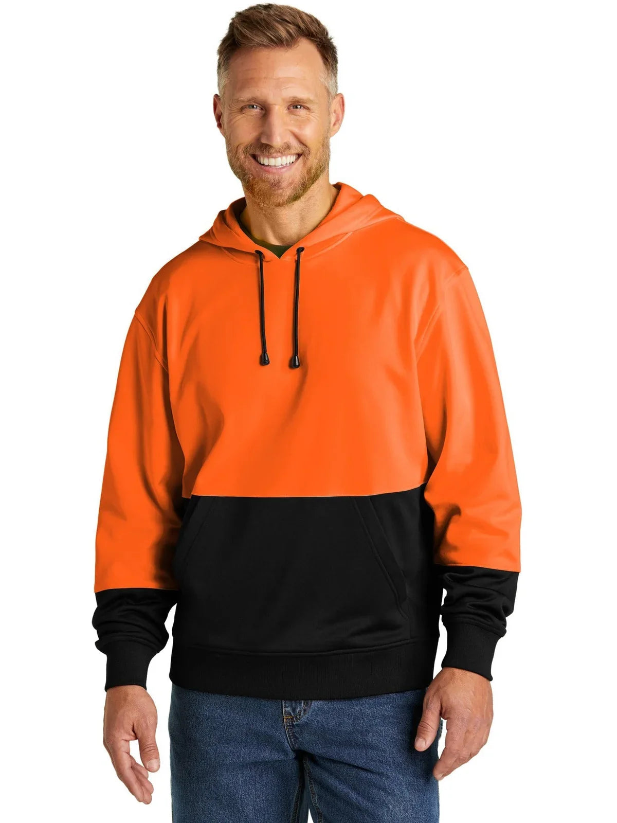 CornerStone Enhanced Visibility Fleece Pullover Hoodie with custom logo embroidery