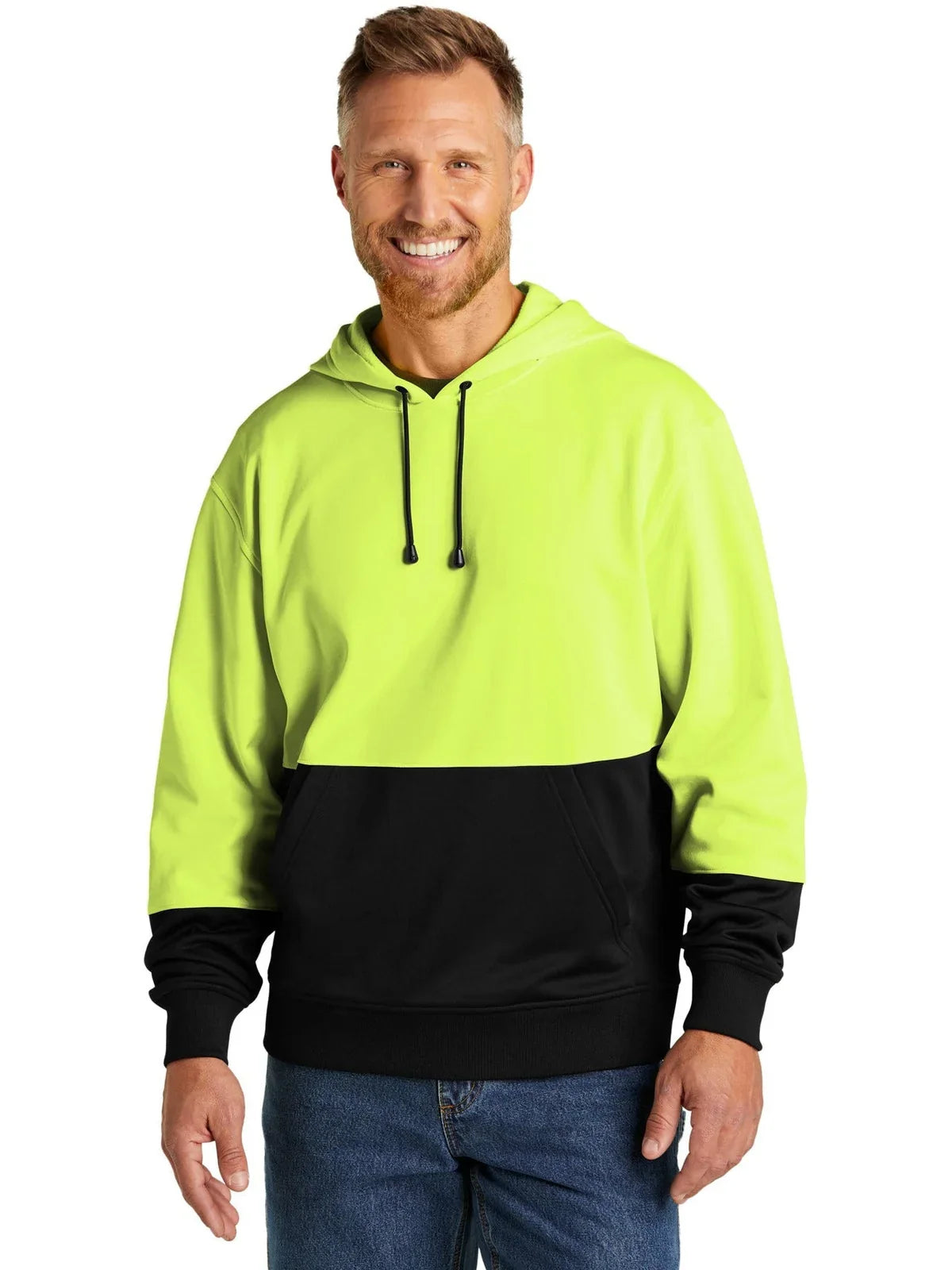 CornerStone Enhanced Visibility Fleece Pullover Hoodie with custom logo embroidery
