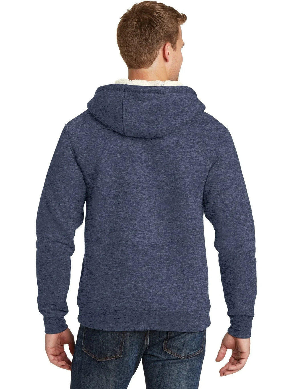 CornerStone Heavyweight Sherpa-Lined Hooded Fleece Jacket with custom logo embroidery