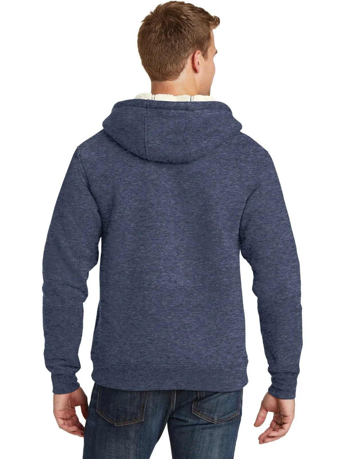 CornerStone Heavyweight Sherpa-Lined Hooded Fleece Jacket with custom logo embroidery
