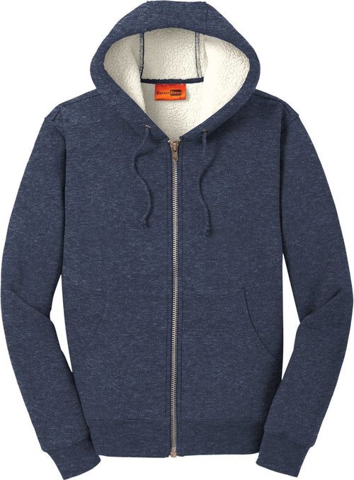 CornerStone Heavyweight Sherpa-Lined Hooded Fleece Jacket with custom logo embroidery