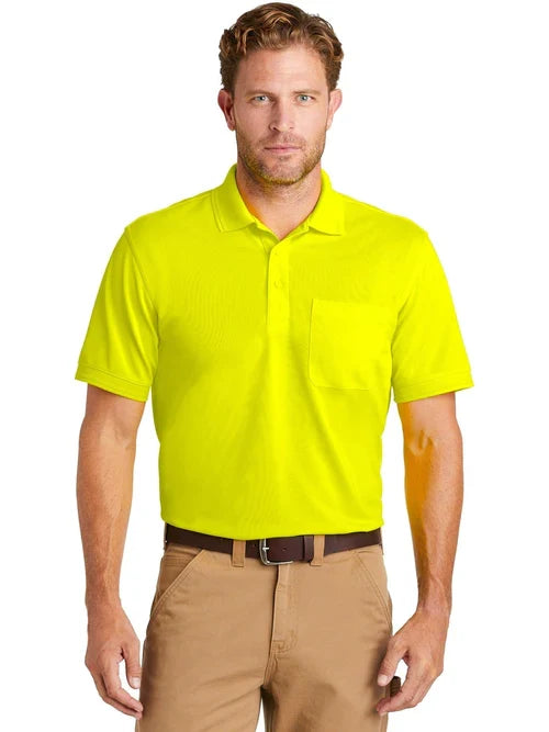 CornerStone Industrial Snag-Proof Pique Pocket Polo with custom logo embroidery