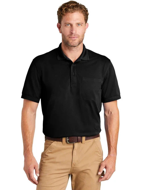 CornerStone Industrial Snag-Proof Pique Pocket Polo with custom logo embroidery