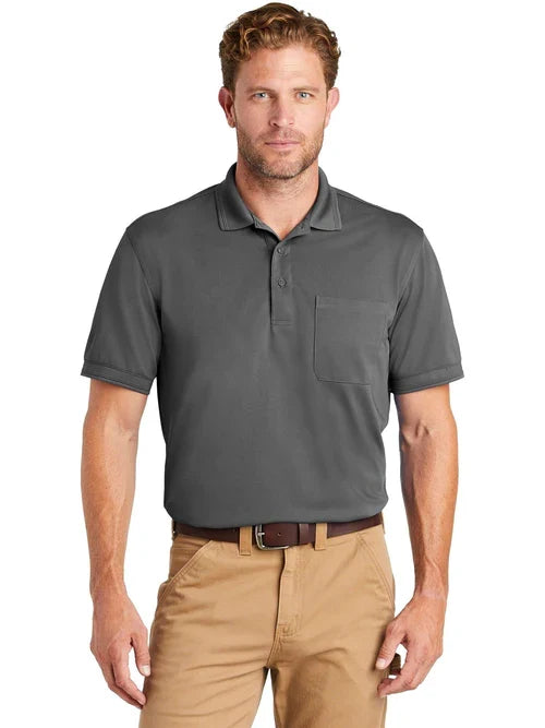 CornerStone Industrial Snag-Proof Pique Pocket Polo with custom logo embroidery