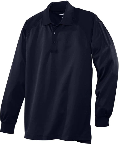 CornerStone Select Long Sleeve Snag-Proof Tactical Polo with custom logo embroidery