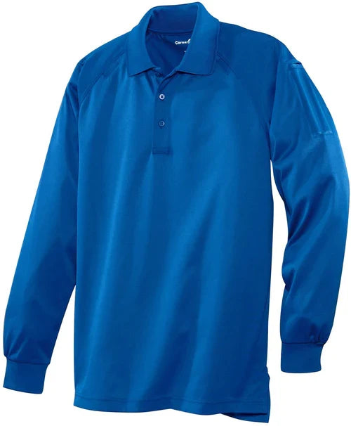 CornerStone Select Long Sleeve Snag-Proof Tactical Polo with custom logo embroidery