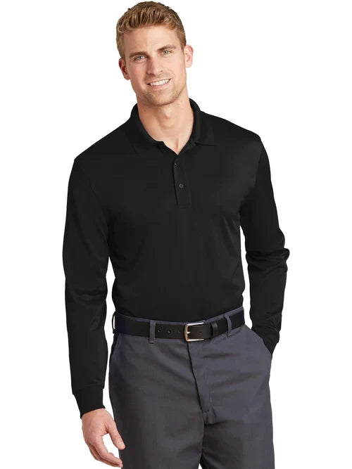 CornerStone Select Snag-Proof Long Sleeve Polo with custom logo embroidery