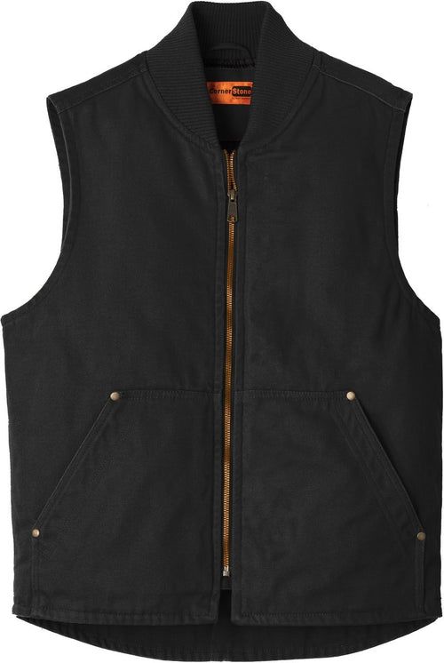 CornerStone Washed Duck Cloth Vest with custom logo embroidery