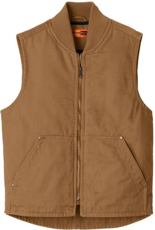 CornerStone Washed Duck Cloth Vest with custom logo embroidery