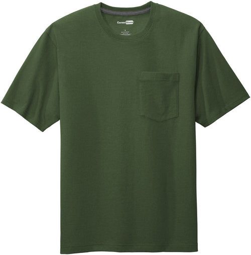 CornerStone Workwear Pocket Tee with custom logo embroidery