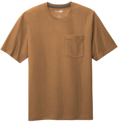 CornerStone Workwear Pocket Tee with custom logo embroidery