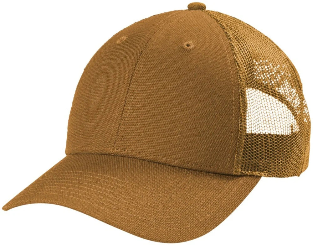 CornerStone Canvas Mesh Back Cap with custom logo embroidery