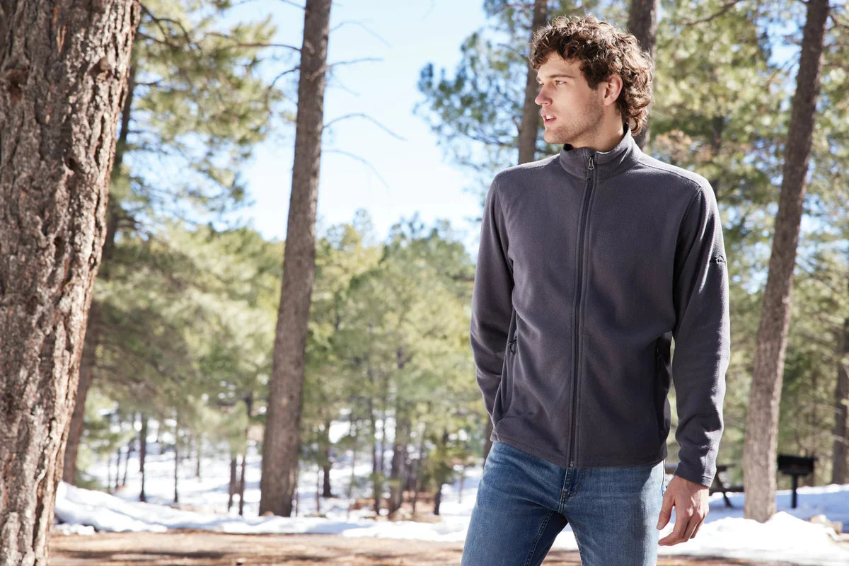 Eddie Bauer Full-Zip Microfleece Jacket with custom logo embroidery