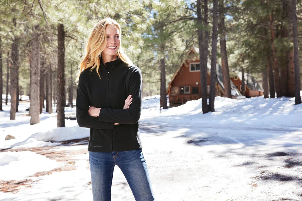 Eddie Bauer Ladies Full-Zip Microfleece Jacket with custom logo embroidery