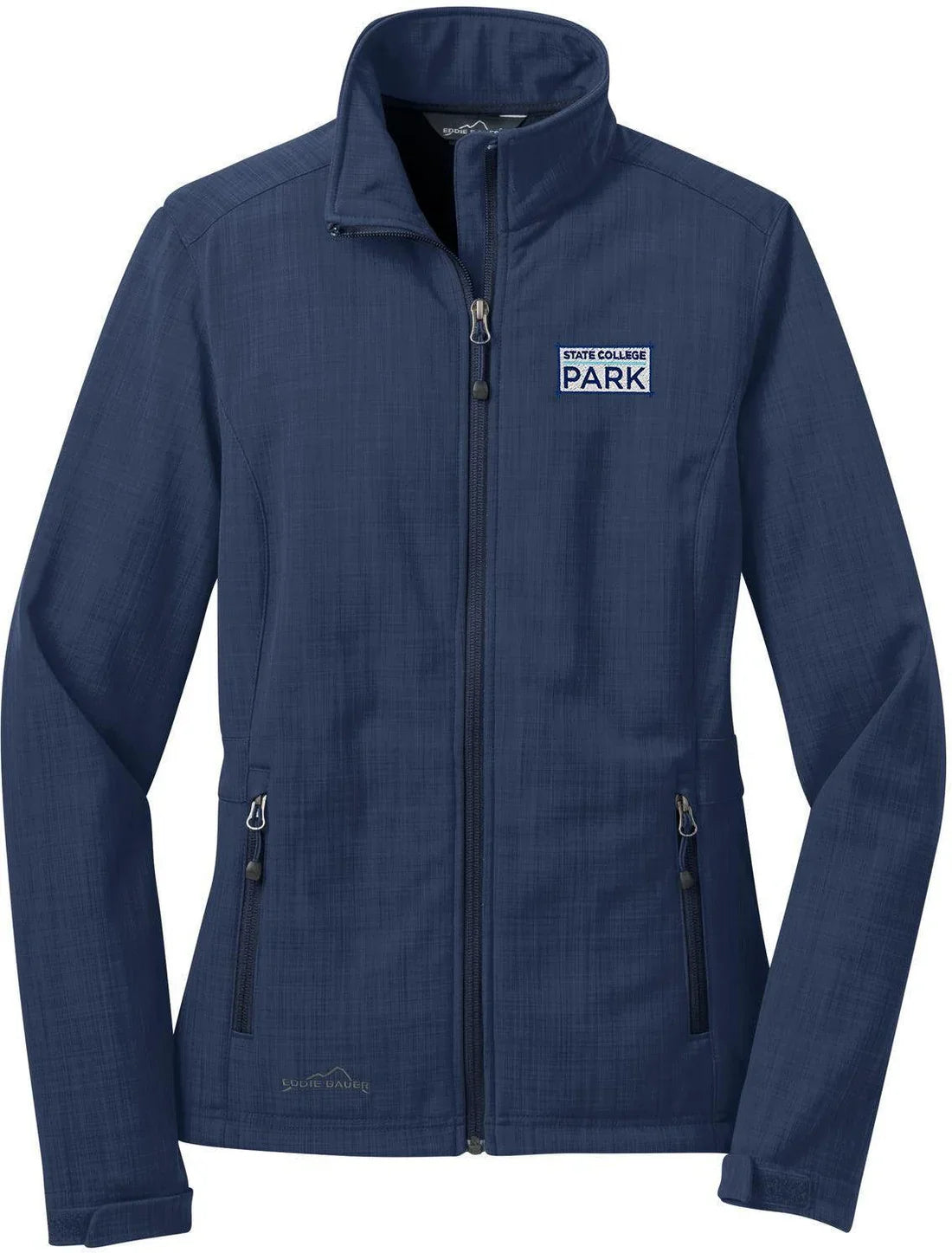 Eddie Bauer Ladies Shaded Crosshatch Soft Shell Jacket with custom logo embroidery
