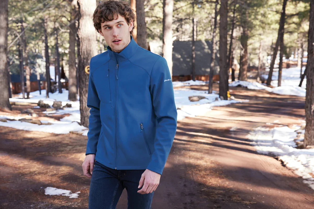 Eddie Bauer Stretch Soft Shell Jacket with custom logo embroidery