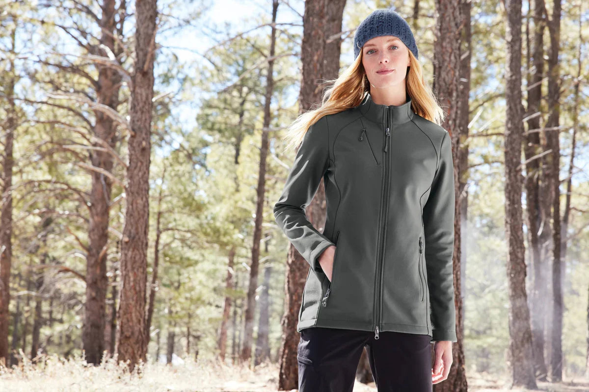 Eddie Bauer Women's Stretch Soft Shell Jacket with custom logo embroidery