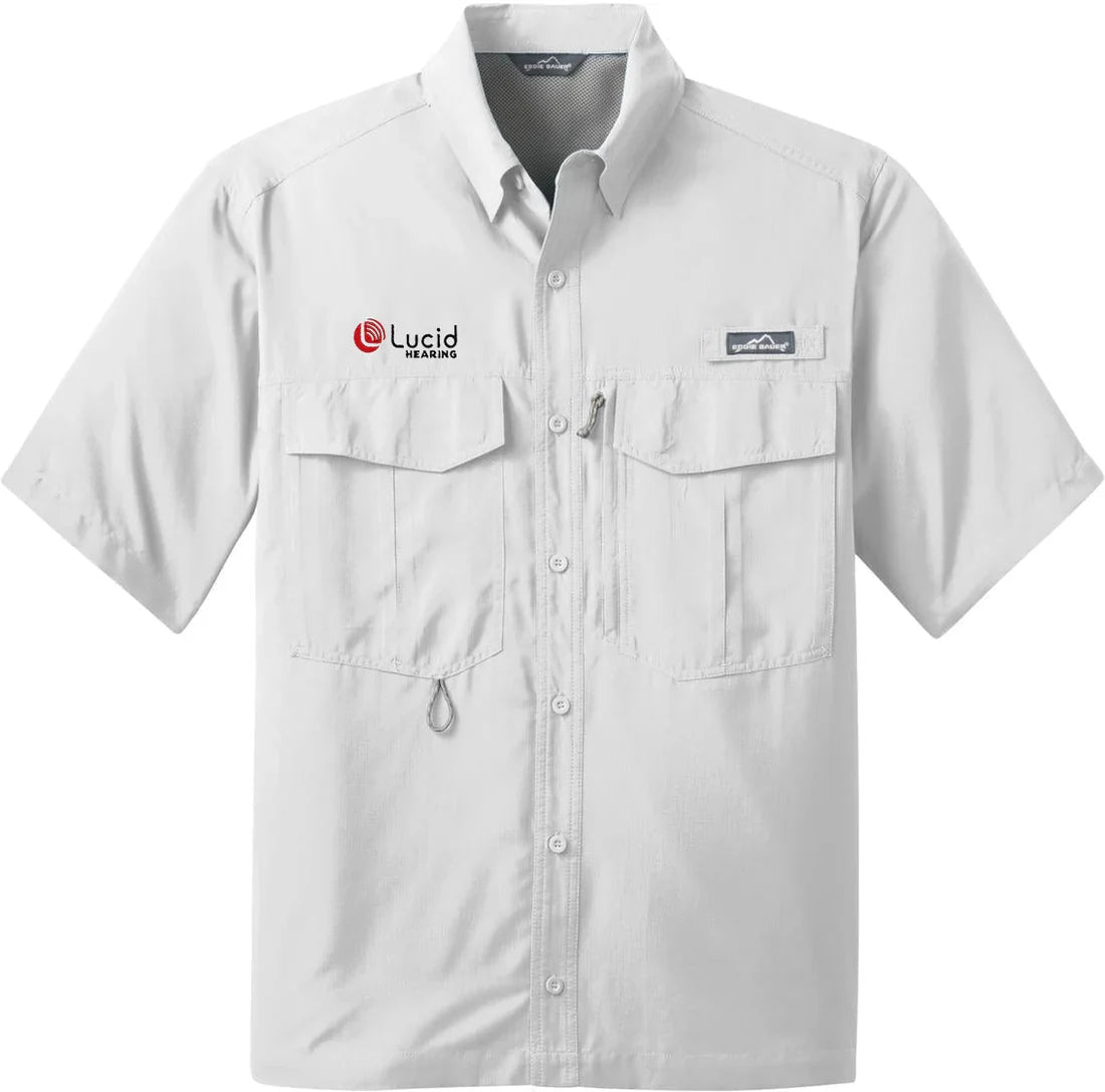 Eddie Bauer Short Sleeve Performance Fishing Shirt with custom logo embroidery