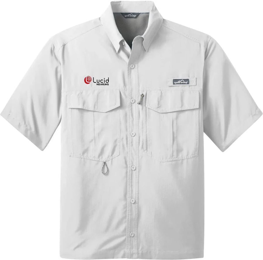 Eddie Bauer Short Sleeve Performance Fishing Shirt with custom logo embroidery