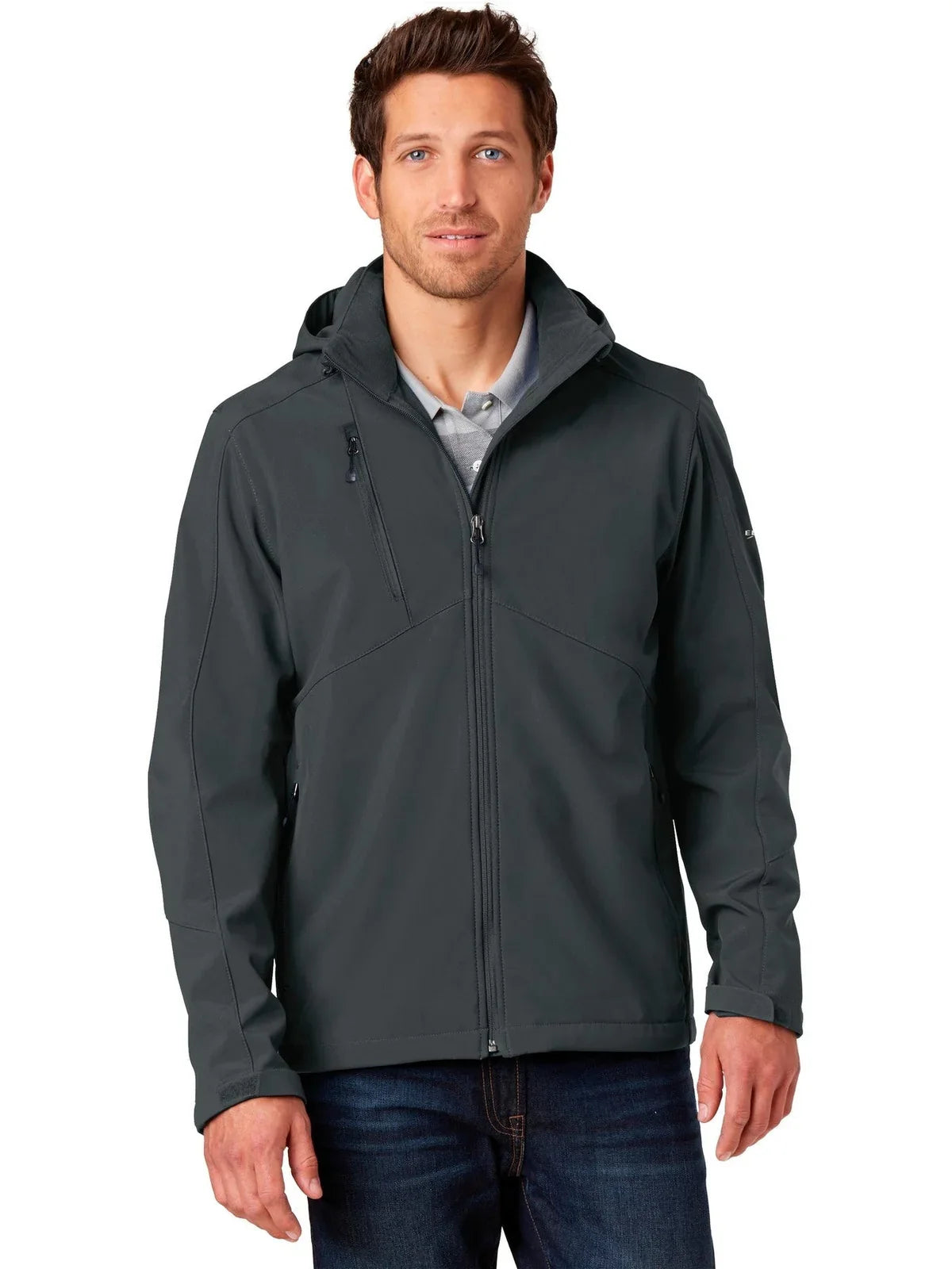 Eddie Bauer Hooded Soft Shell Parka with custom logo embroidery
