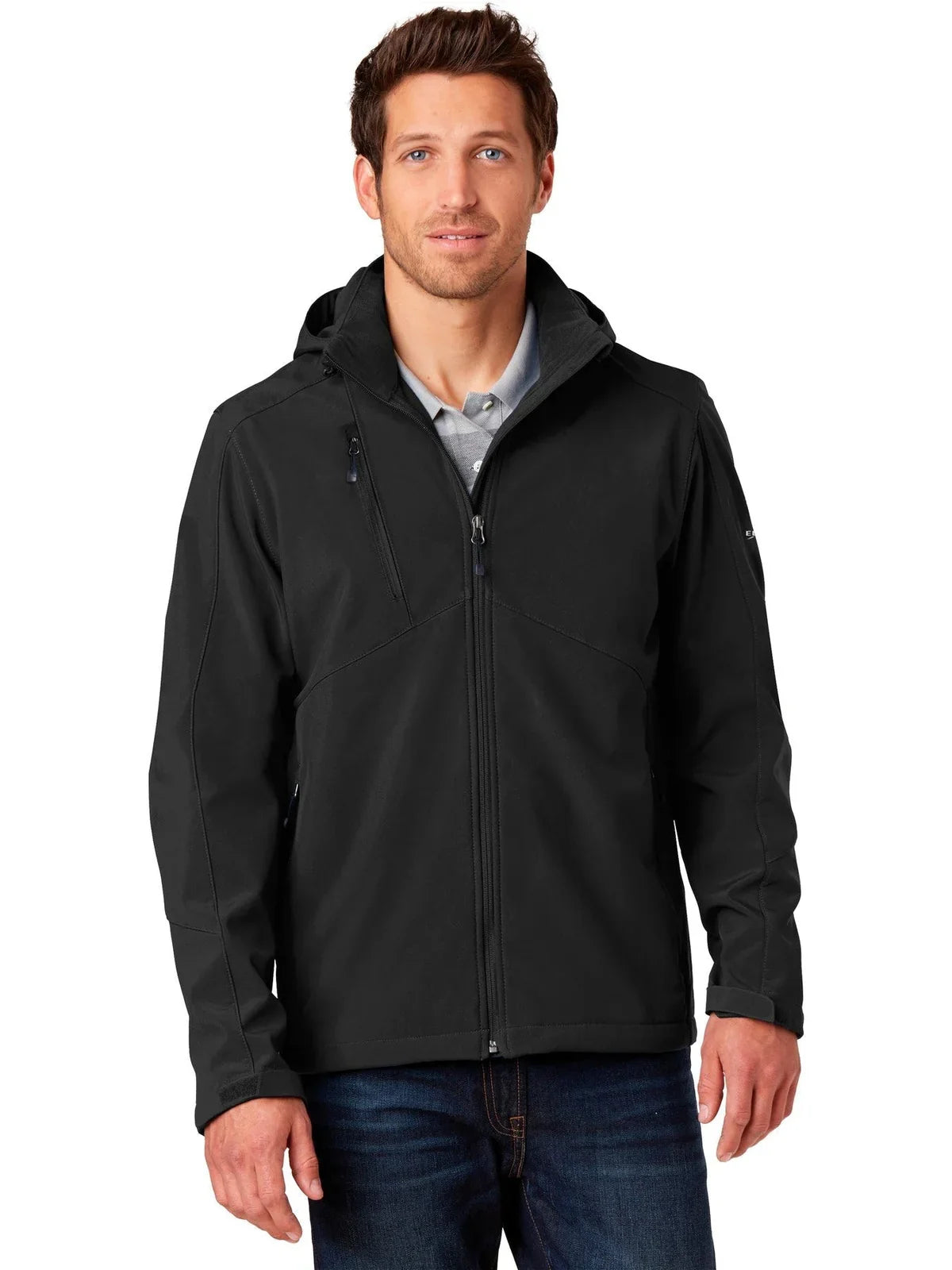 Eddie Bauer Hooded Soft Shell Parka with custom logo embroidery