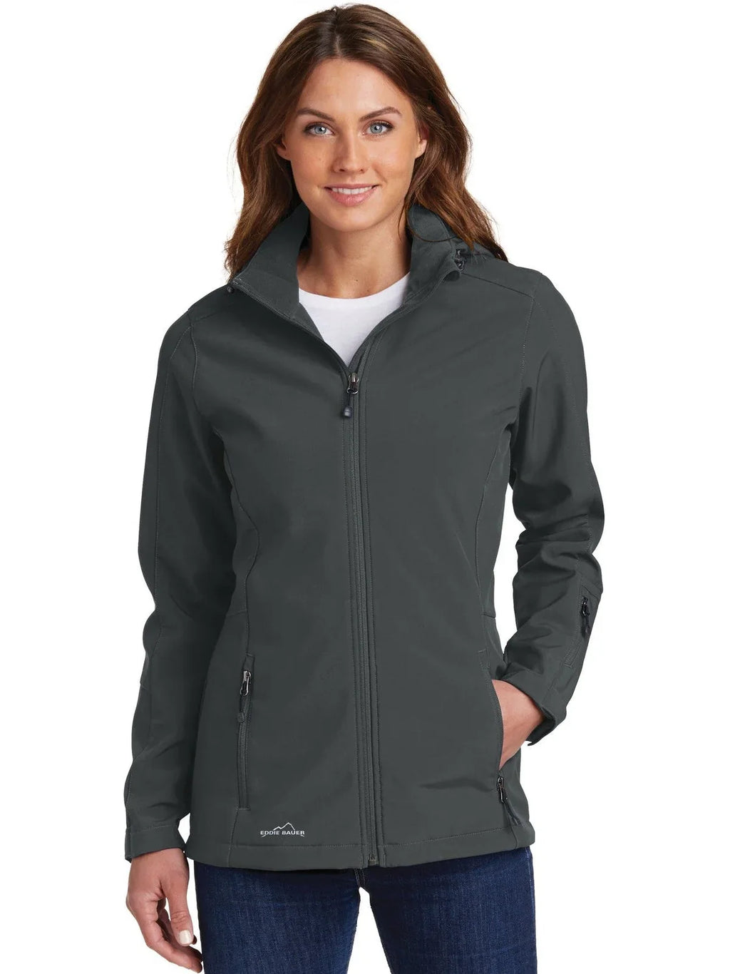 Eddie Bauer Women's Hooded Soft Shell Parka with custom logo embroidery