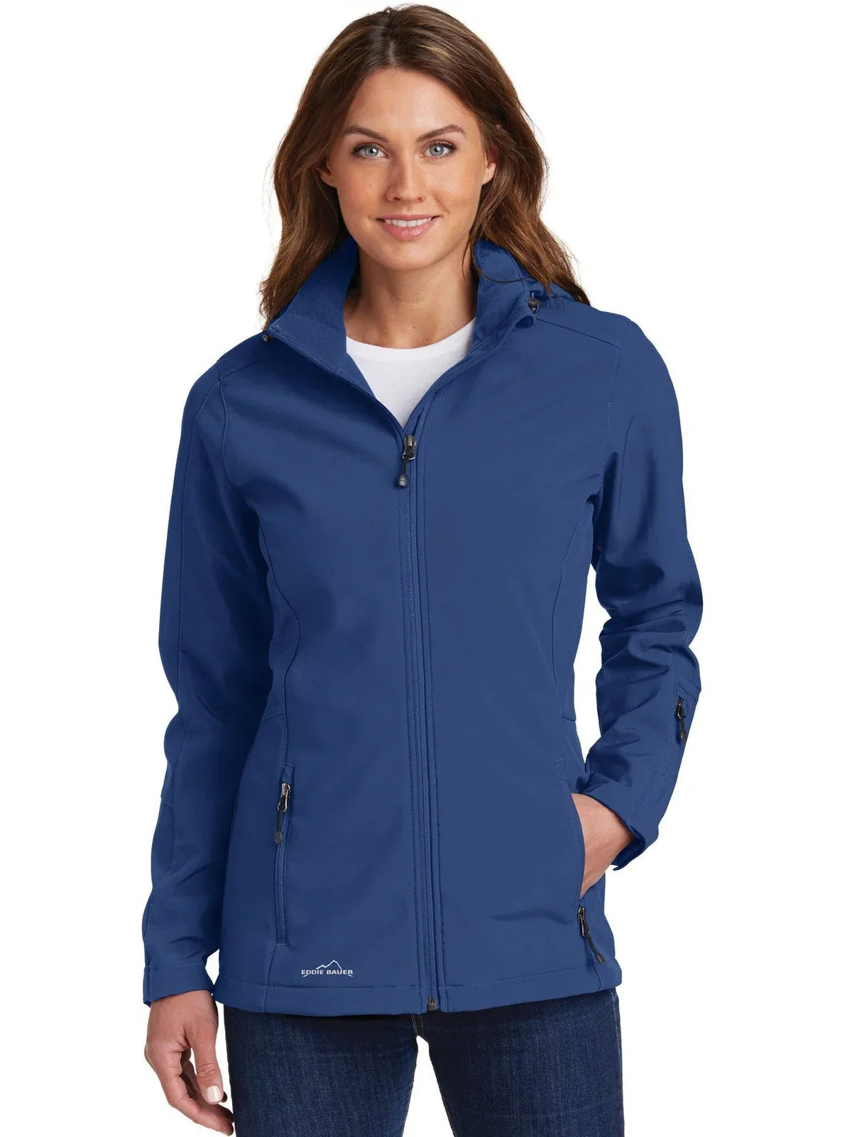 Eddie Bauer Women's Hooded Soft Shell Parka with custom logo embroidery