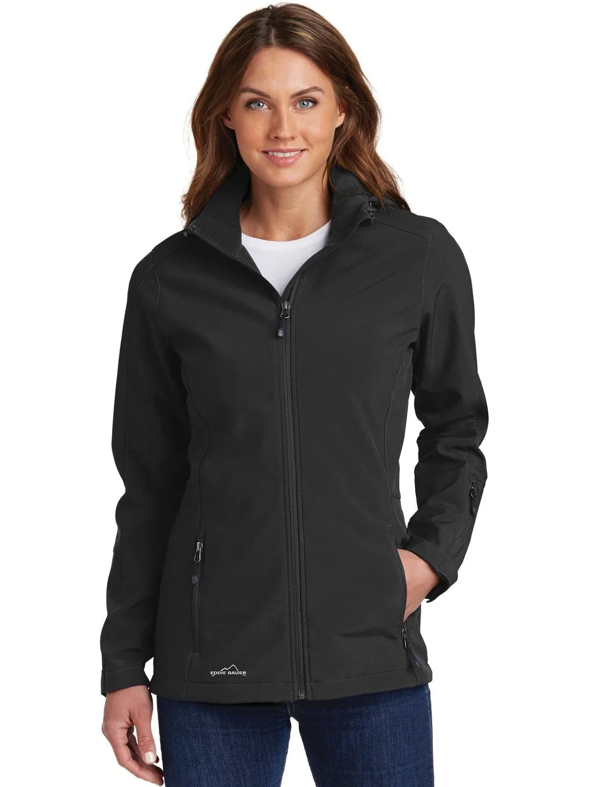 Eddie Bauer Women's Hooded Soft Shell Parka with custom logo embroidery