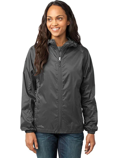 Eddie Bauer Ladies Packable Wind Jacket with custom logo embroidery