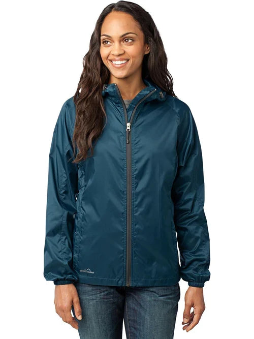 Eddie Bauer Ladies Packable Wind Jacket with custom logo embroidery