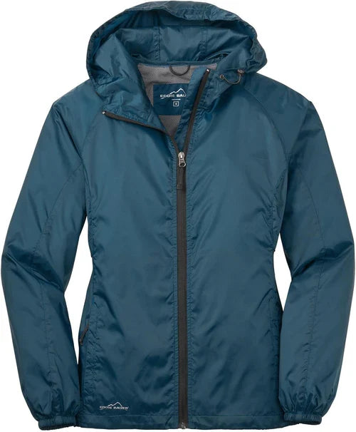 Eddie Bauer Ladies Packable Wind Jacket with custom logo embroidery